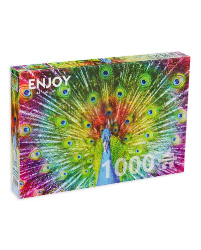 Пъзел Enjoy от 1000 части - Многоцветен паун - 1